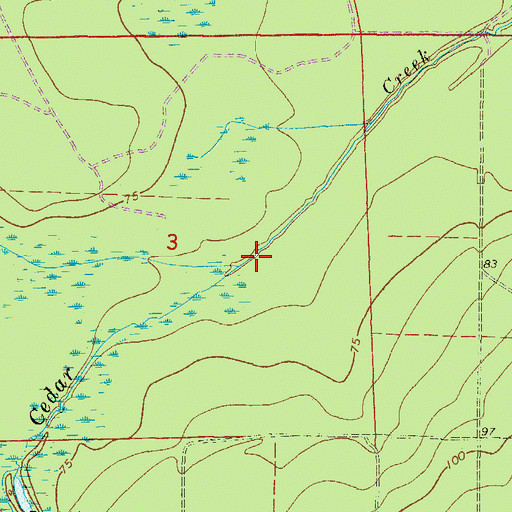Topographic Map of Daugherty Branch, FL