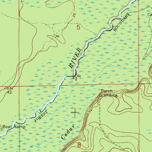 Topographic Map of Dead River, FL