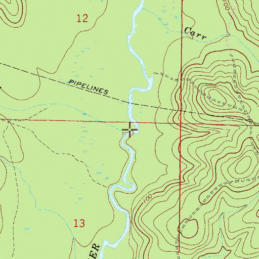 Topographic Map of Deadfall Creek, FL