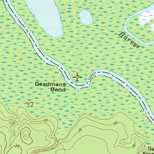 Topographic Map of Deadmans Bend, FL