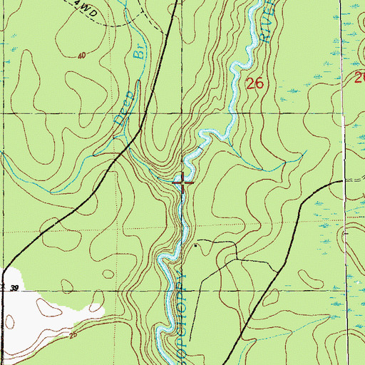 Topographic Map of Deep Branch, FL