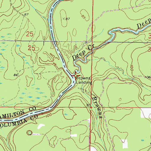 Topographic Map of Deep Creek, FL