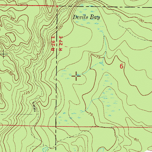 Topographic Map of Devils Bay, FL