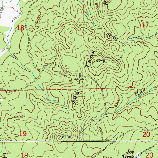 Topographic Map of Joe Tank Ridge, AZ