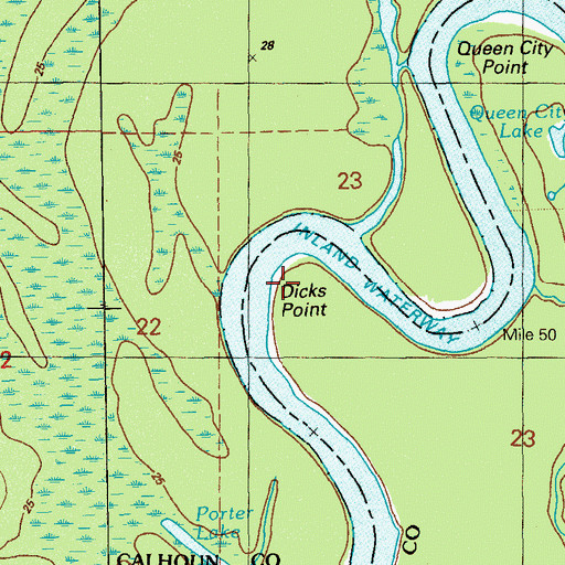 Topographic Map of Dicks Point, FL