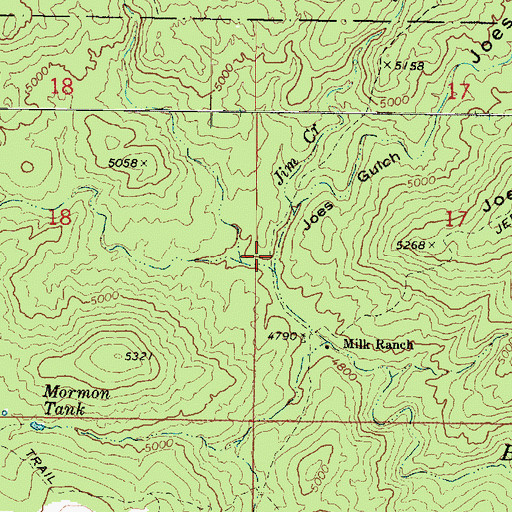 Topographic Map of Joes Gulch, AZ