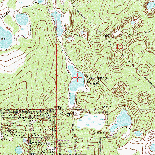 Topographic Map of Dinners Pond, FL