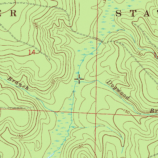 Topographic Map of Dogwood Branch, FL