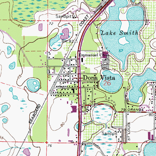 Topographic Map of Dona Vista, FL