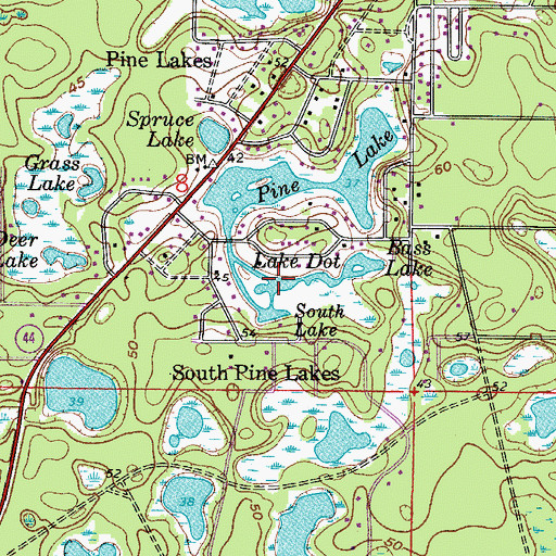 Topographic Map of Lake Dot, FL