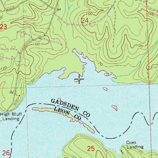 Topographic Map of Double Branch, FL
