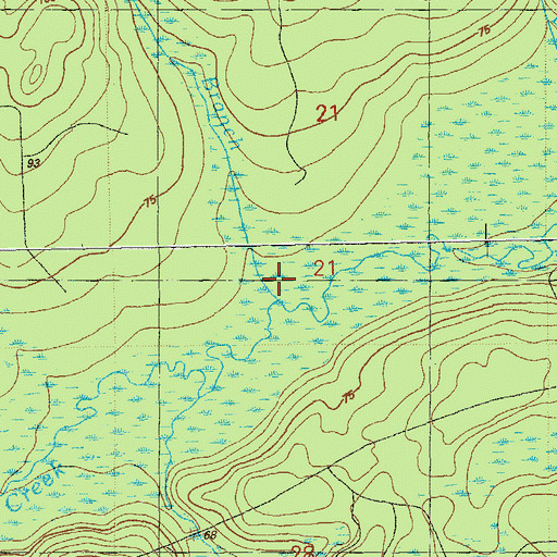 Topographic Map of Double Branch, FL