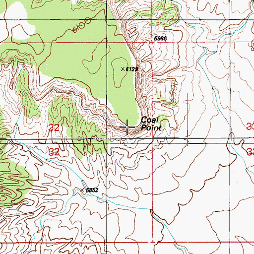 Topographic Map of Coal Point, AZ