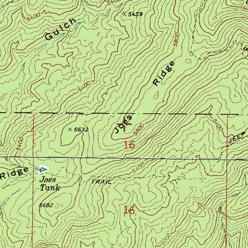 Topographic Map of Joes Ridge, AZ