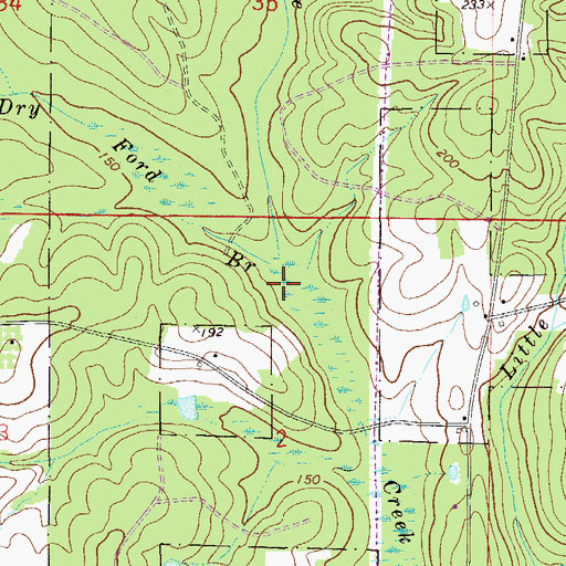 Topographic Map of Dry Ford Branch, FL