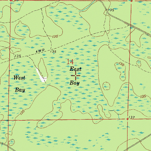 Topographic Map of East Bay, FL