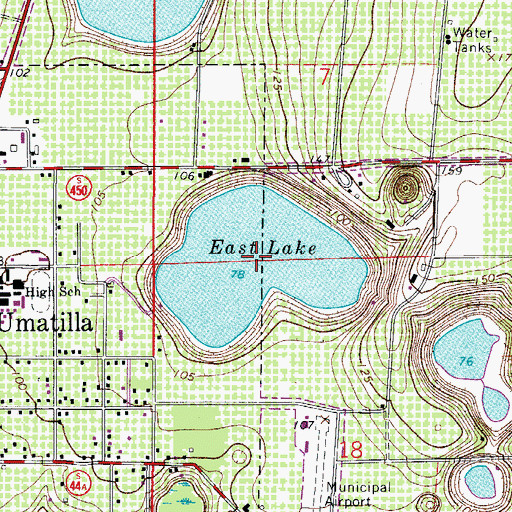 Topographic Map of East Lake, FL