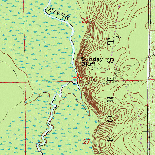 Topographic Map of Eaton Creek, FL