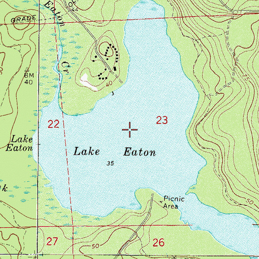 Topographic Map of Lake Eaton, FL