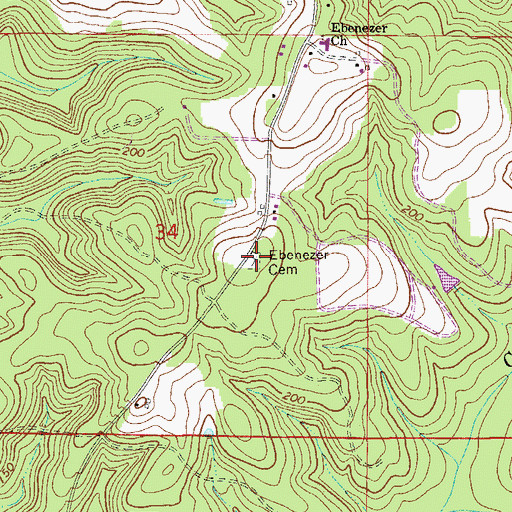 Topographic Map of Ebenezer Cemetery, FL
