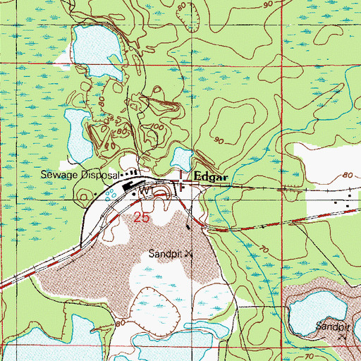 Topographic Map of Edgar, FL
