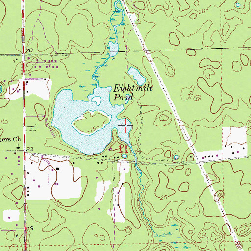 Topographic Map of Eightmile Pond, FL