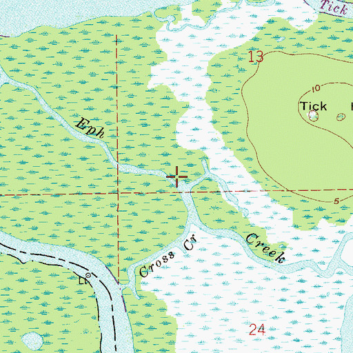 Topographic Map of Eph Creek, FL