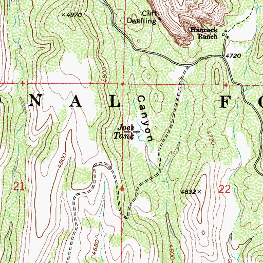 Topographic Map of Joes Tank, AZ