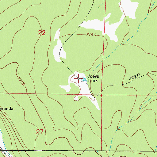 Topographic Map of Joeys Tank, AZ