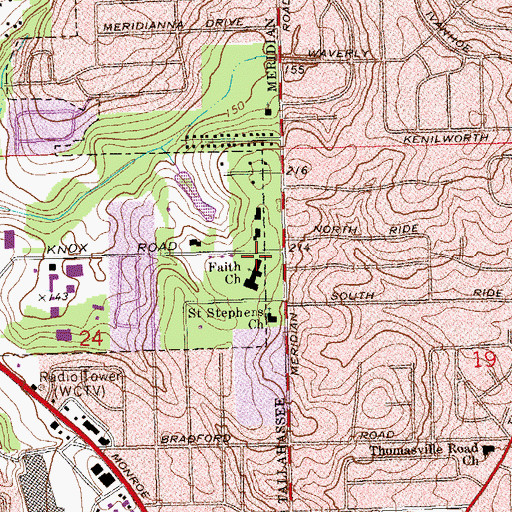 Topographic Map of Faith Church, FL