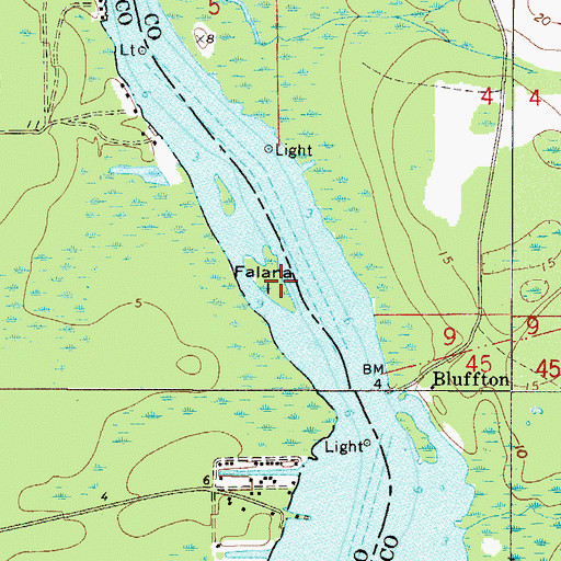 Topographic Map of Falana Island, FL