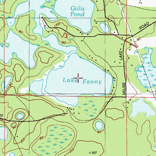 Topographic Map of Lake Fanny, FL