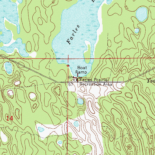 Topographic Map of Farles Prairie Recreation Area, FL