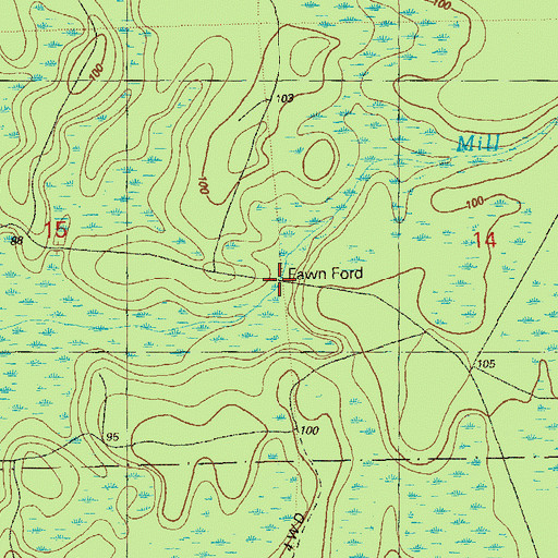 Topographic Map of Fawn Ford, FL