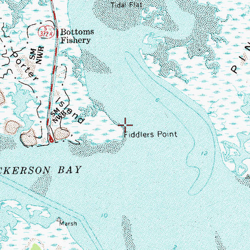 Topographic Map of Fiddlers Point, FL