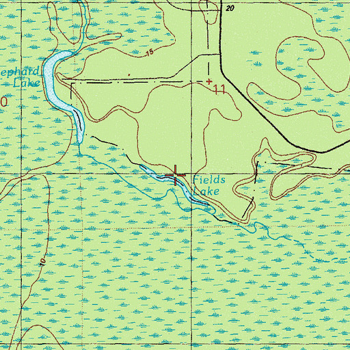 Topographic Map of Fields Lake, FL