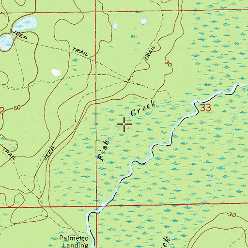 Topographic Map of Fish Creek, FL