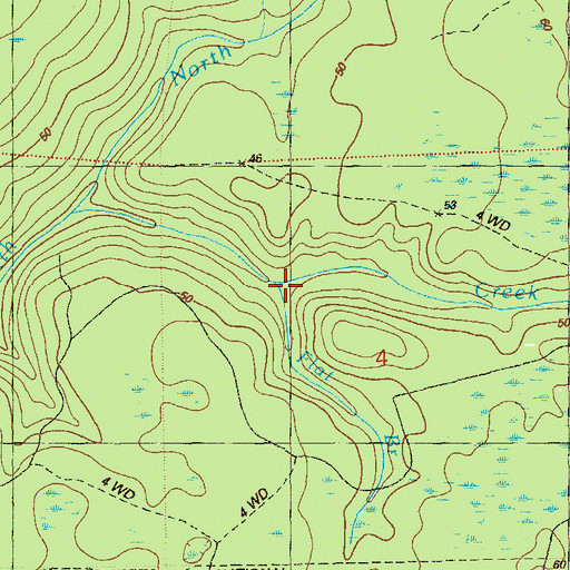 Topographic Map of Flat Branch, FL