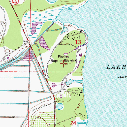 Topographic Map of Florida Baptist Retreat, FL