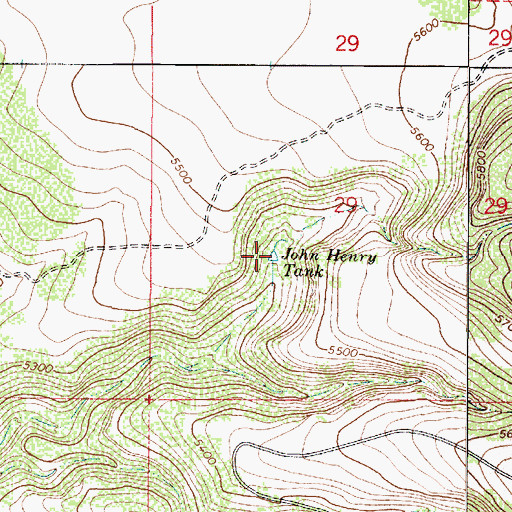 Topographic Map of John Henry Tank, AZ
