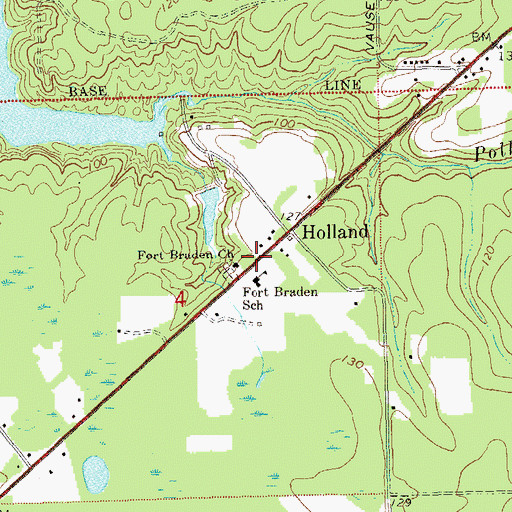 Topographic Map of Fort Braden Church, FL