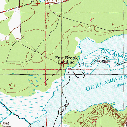 Topographic Map of Fort Brook Landing, FL