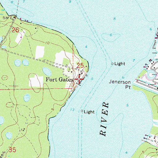 Topographic Map of Fort Gates, FL