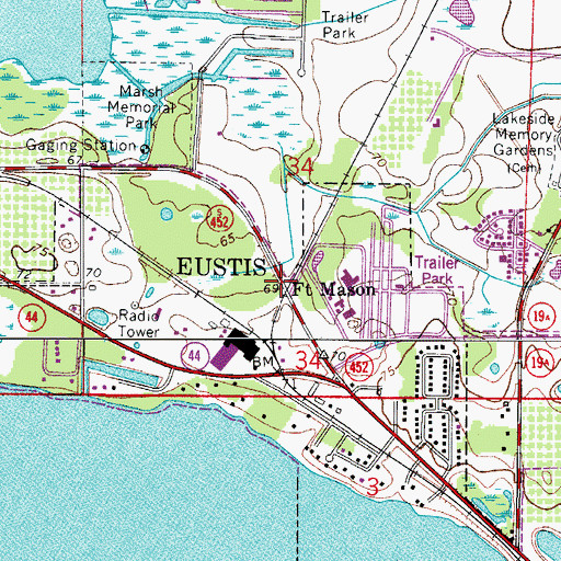 Topographic Map of Fort Mason, FL