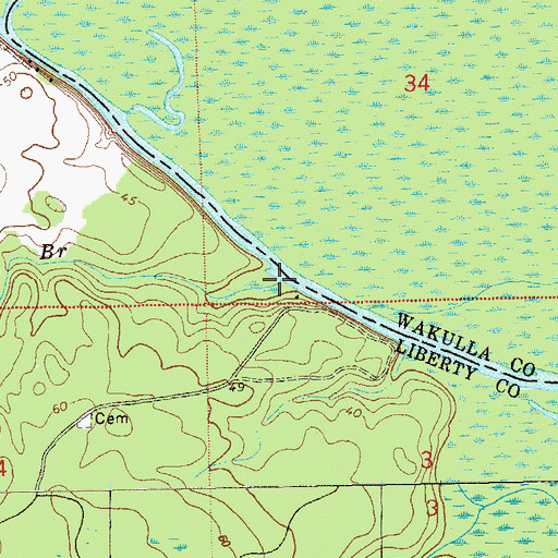 Topographic Map of Fox Branch, FL