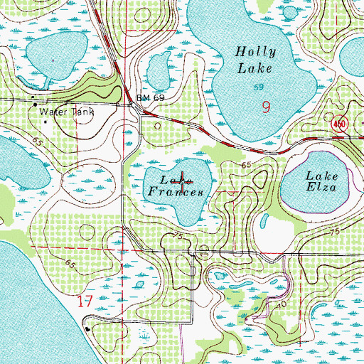 Topographic Map of Lake Frances, FL