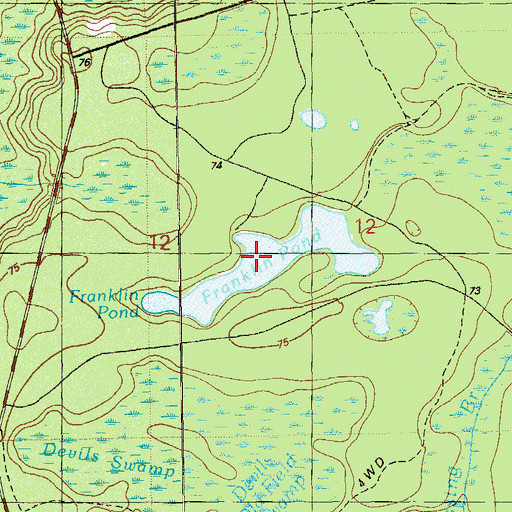 Topographic Map of Franklin Pond, FL
