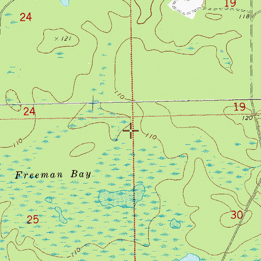 Topographic Map of Freeman Bay, FL
