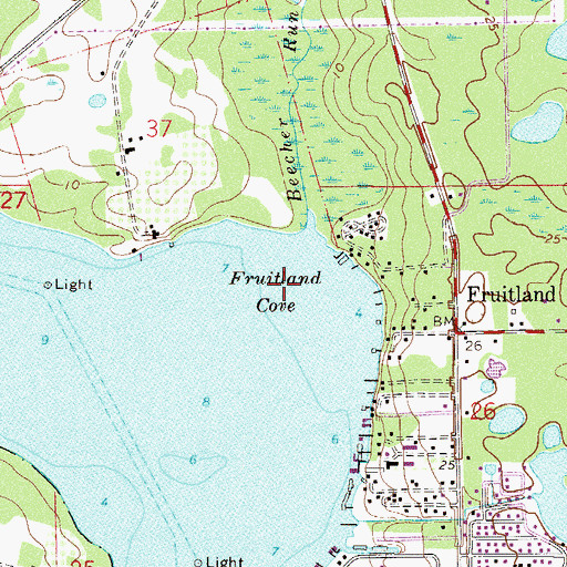 Topographic Map of Fruitland Cove, FL