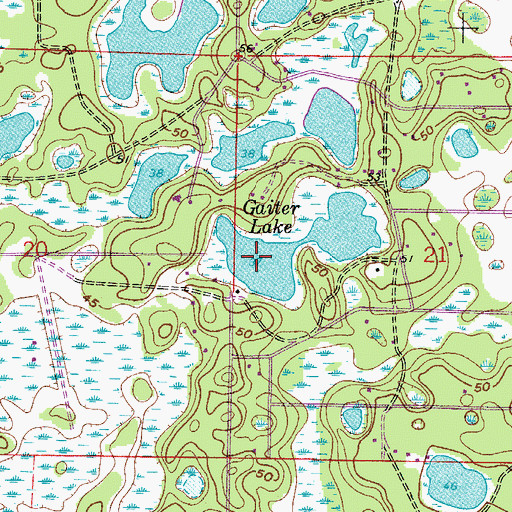 Topographic Map of Gaiter Lake, FL